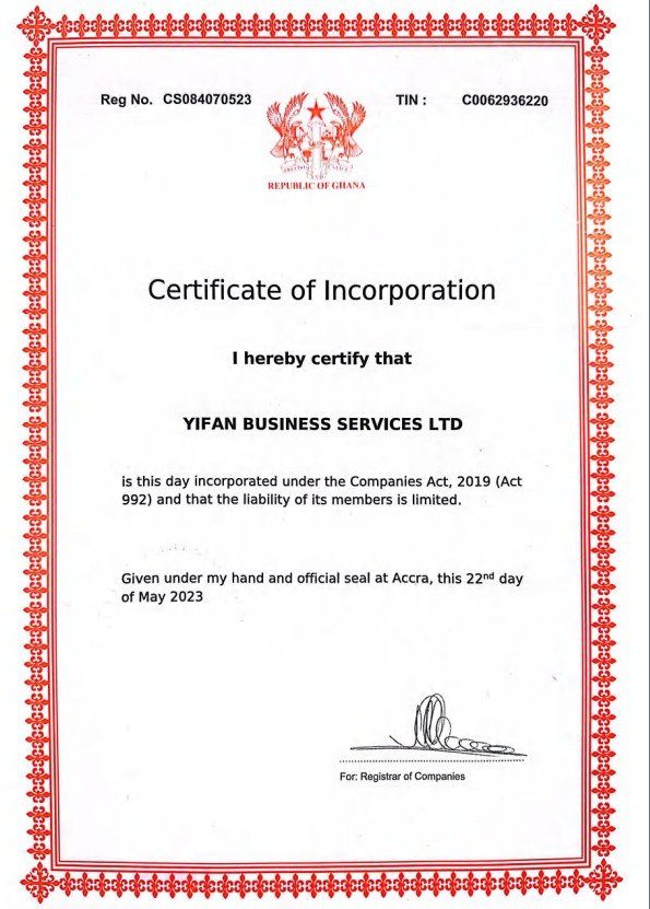 Certificate of Incorporation